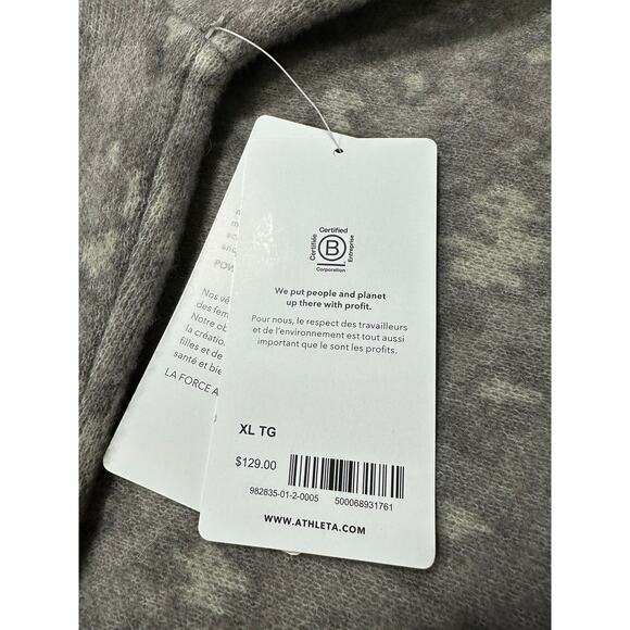 NWT Athleta Hawthorn Textured Crew Sweater Animal Print Sz XL Merino Wool Blend - Picture 7 of 15